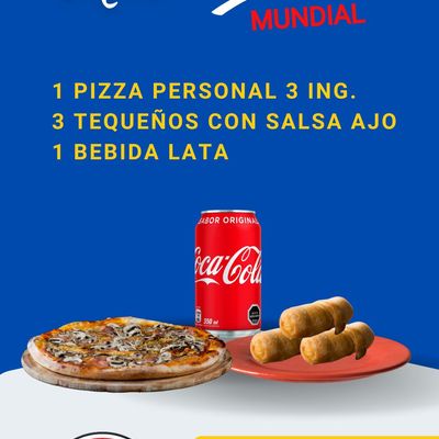 PROMO 1 - PIZZA PERSONAL +3 TEQUEÑOS+LATA