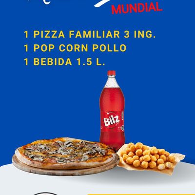 PROMO 2 - 1 PIZZA FAM. + 1 POP CORN+ BEB 1.5