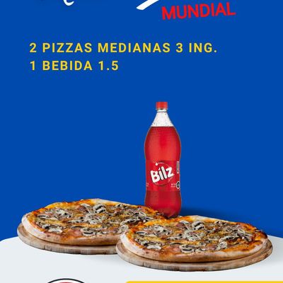 PROMO 3 - 2 PIZZA MEDIANAS + BEB 1.5