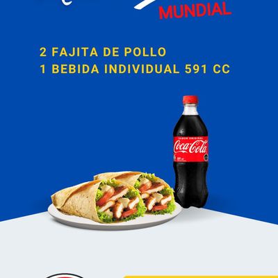 PROMO 4 - 2 FAJITAS POLLO + BEB 591 CC