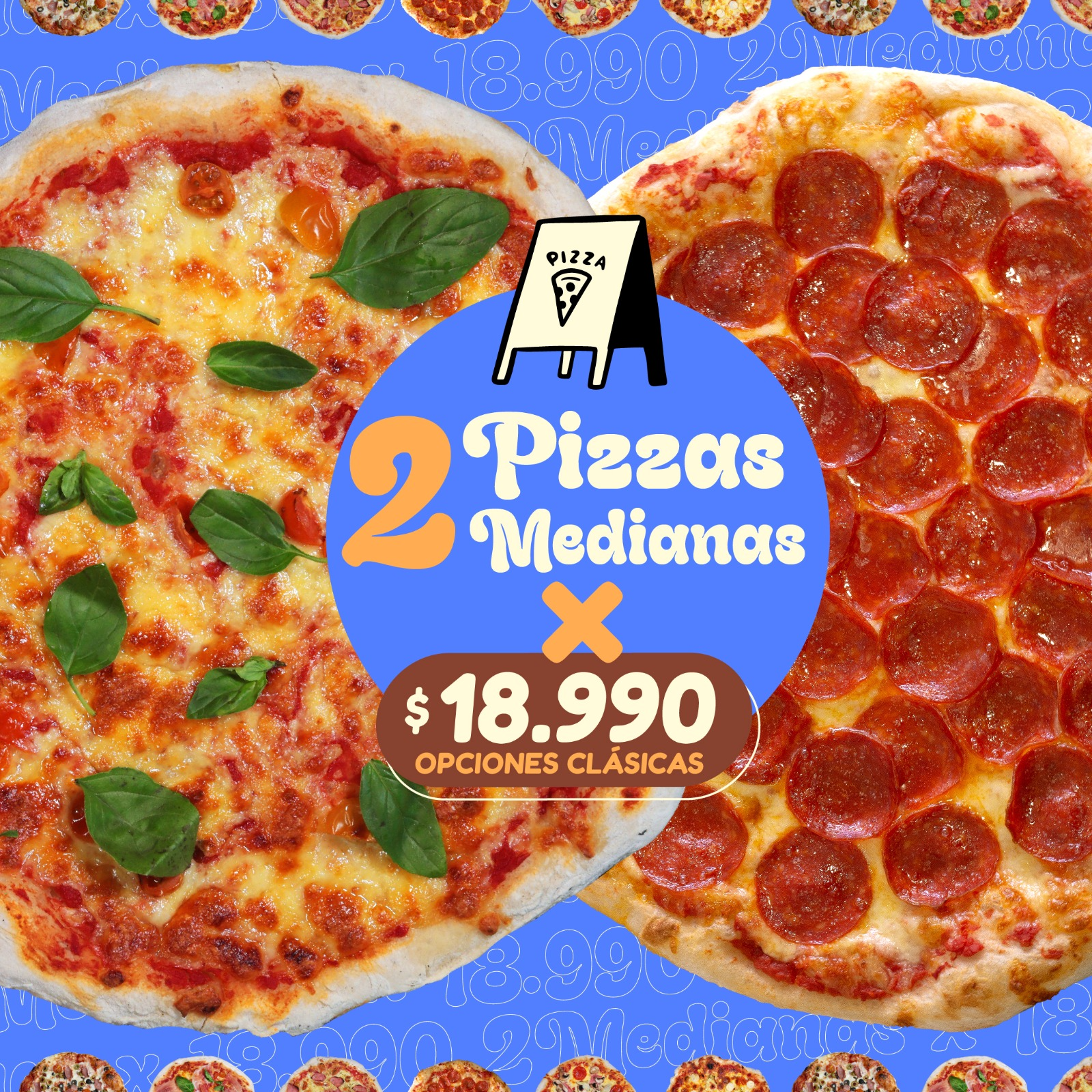 DOS PIZZAS MEDIANAS PROMO
