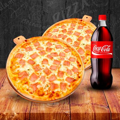 DOS PIZZAS FAMILIARES CLASICAS + BEBIDA 1.5LT