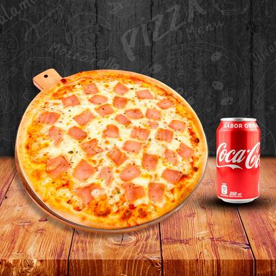 PIZZA INDIVIDUAL CLASICA + BEBIDA 350ML 