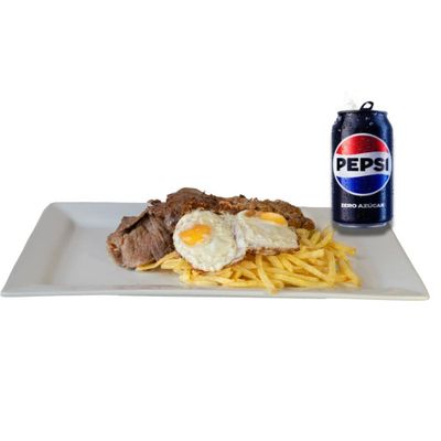 Churrasco a lo pobre al plato + bebida
