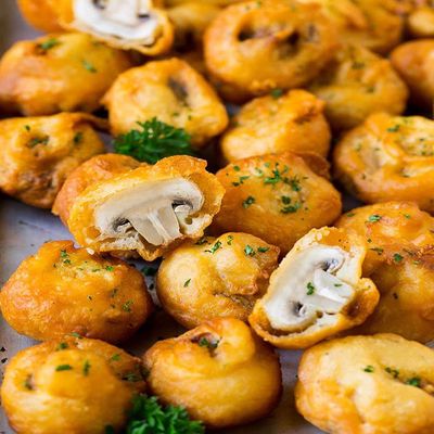 Champiñones Tempura acompañados de Salsa a elección 
