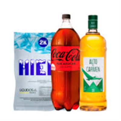 Combo Alto 35° 1,5 Litros + Bebida 3 Lt + Hielo 2kg