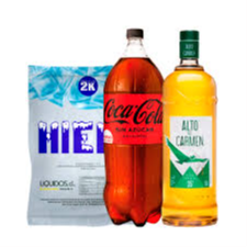 Combo Alto 35° 1,5 Litros + Bebida 3 Lt + Hielo 2kg