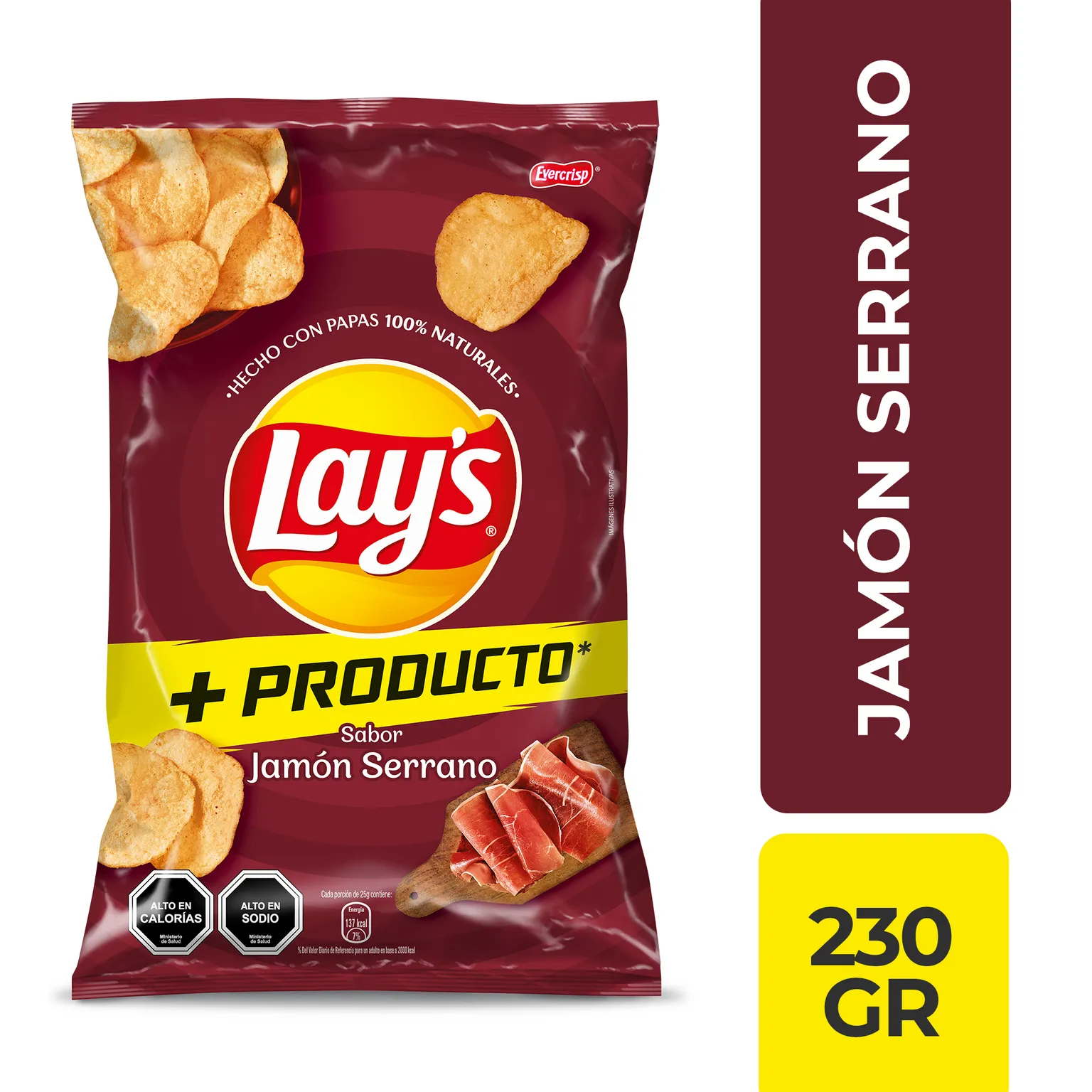 PAPAS MED. JAMON SERRANO 230 GR