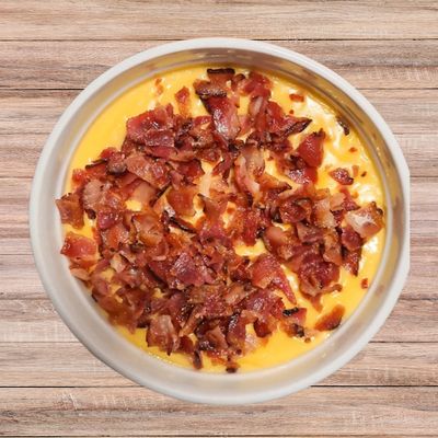 Salsa de queso cheddar y tocino