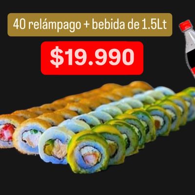 40 relampago + bebida 1.5 LT