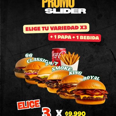 Promo  Sliders + 1 Papa + 1 Bebida