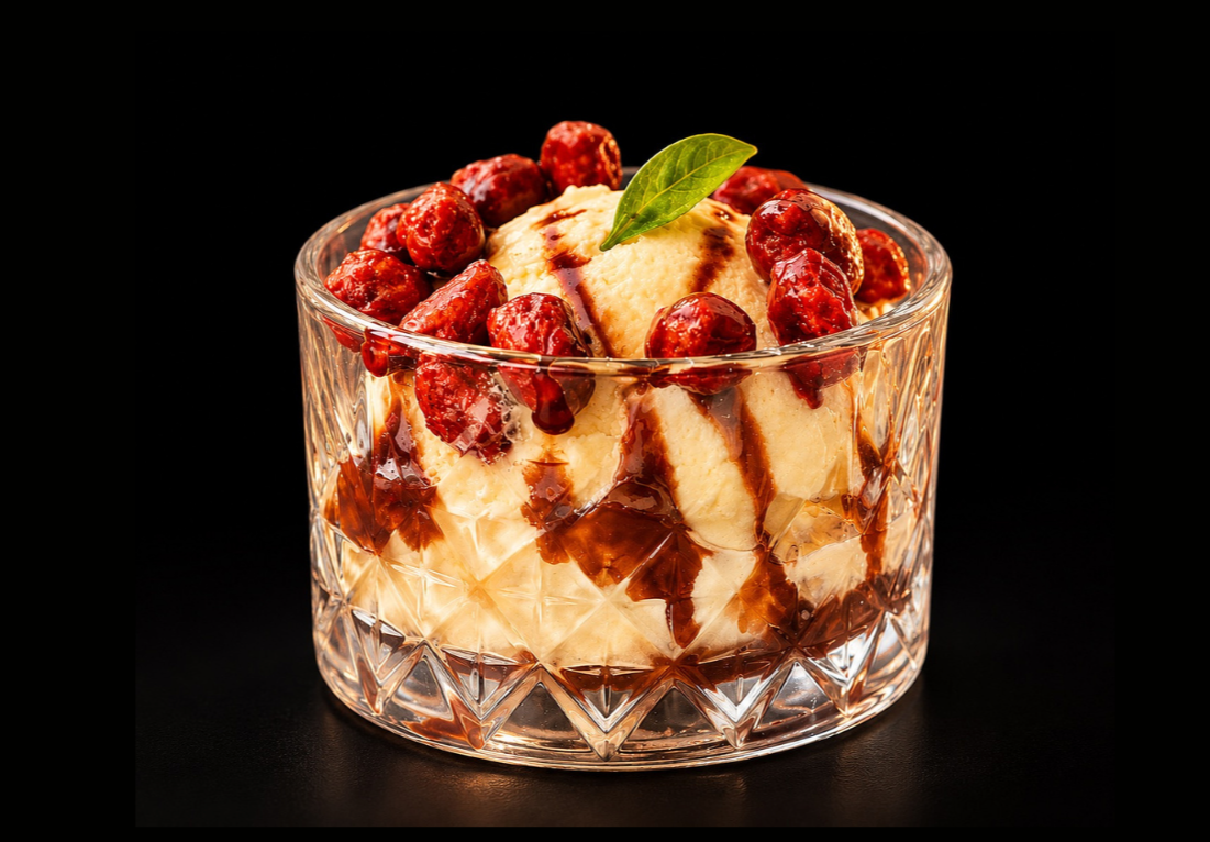 Postre de la casa Bambú