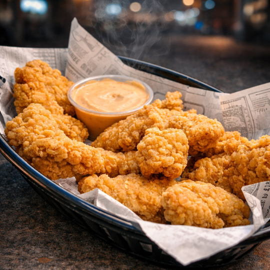 Strips de Pollo Apanado Estilo KFC