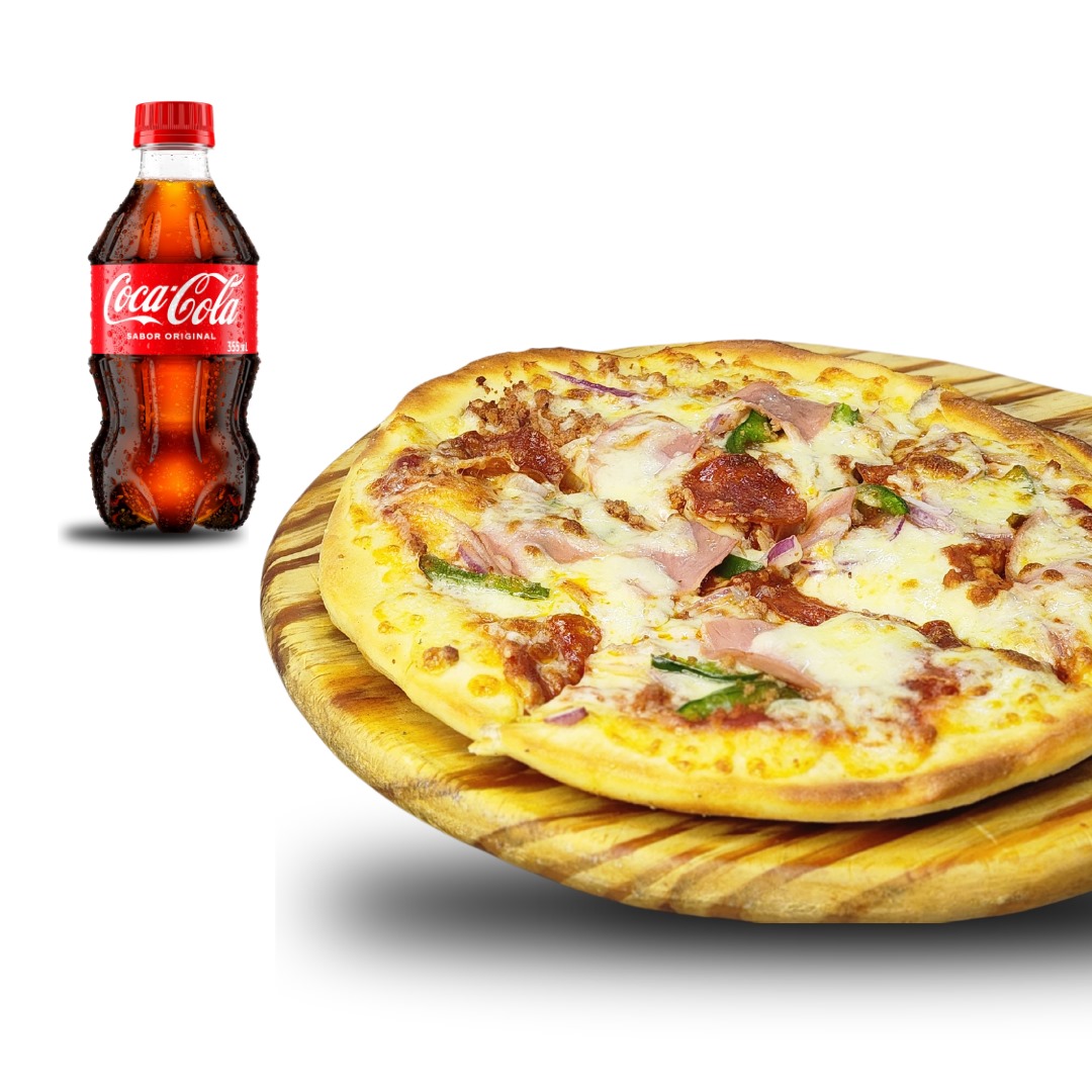 PIZZA PERSONAL + BEBIDA 355