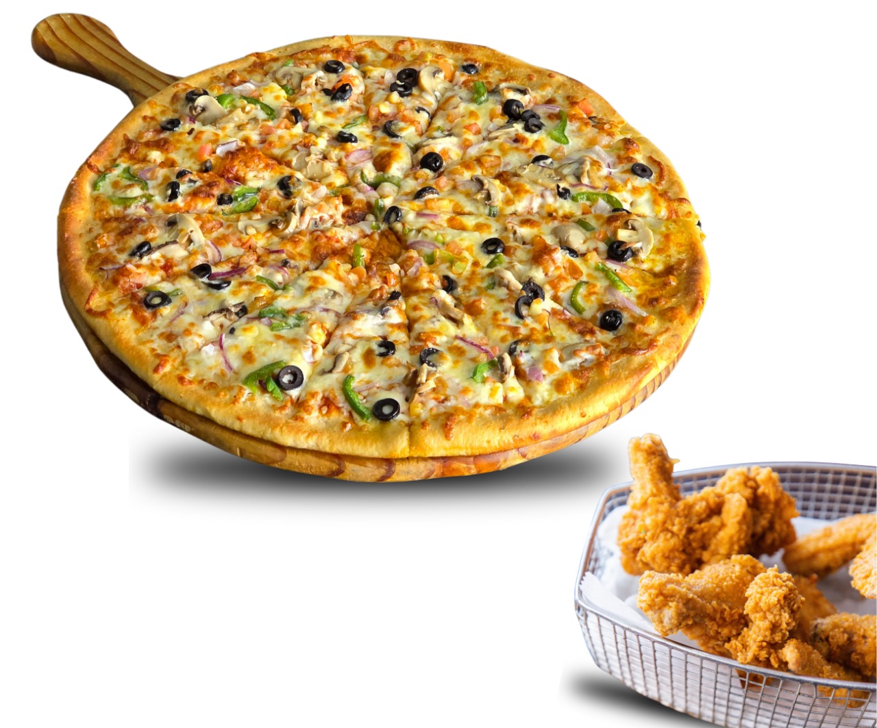 PIZZA GIGANTE + 6 ALITAS