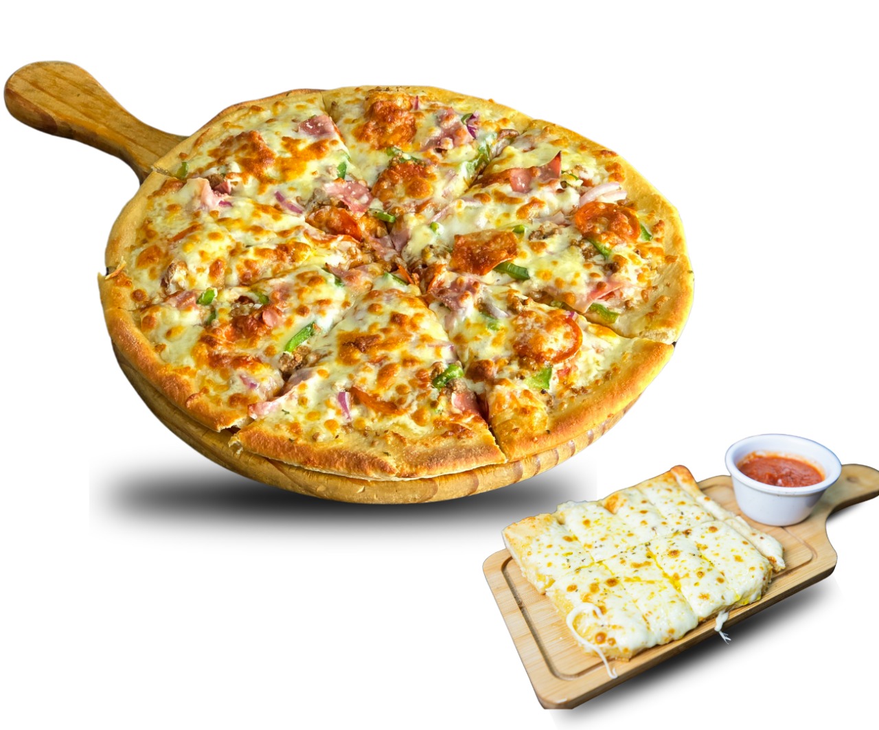 PIZZA MEDIANA + CHEESESTICKS