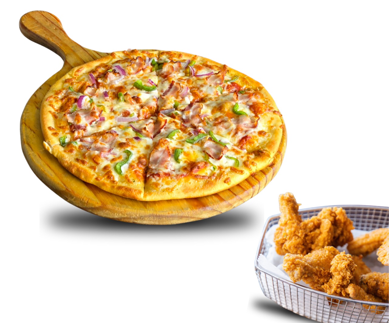 PIZZA MEDIANA + 6 ALITAS