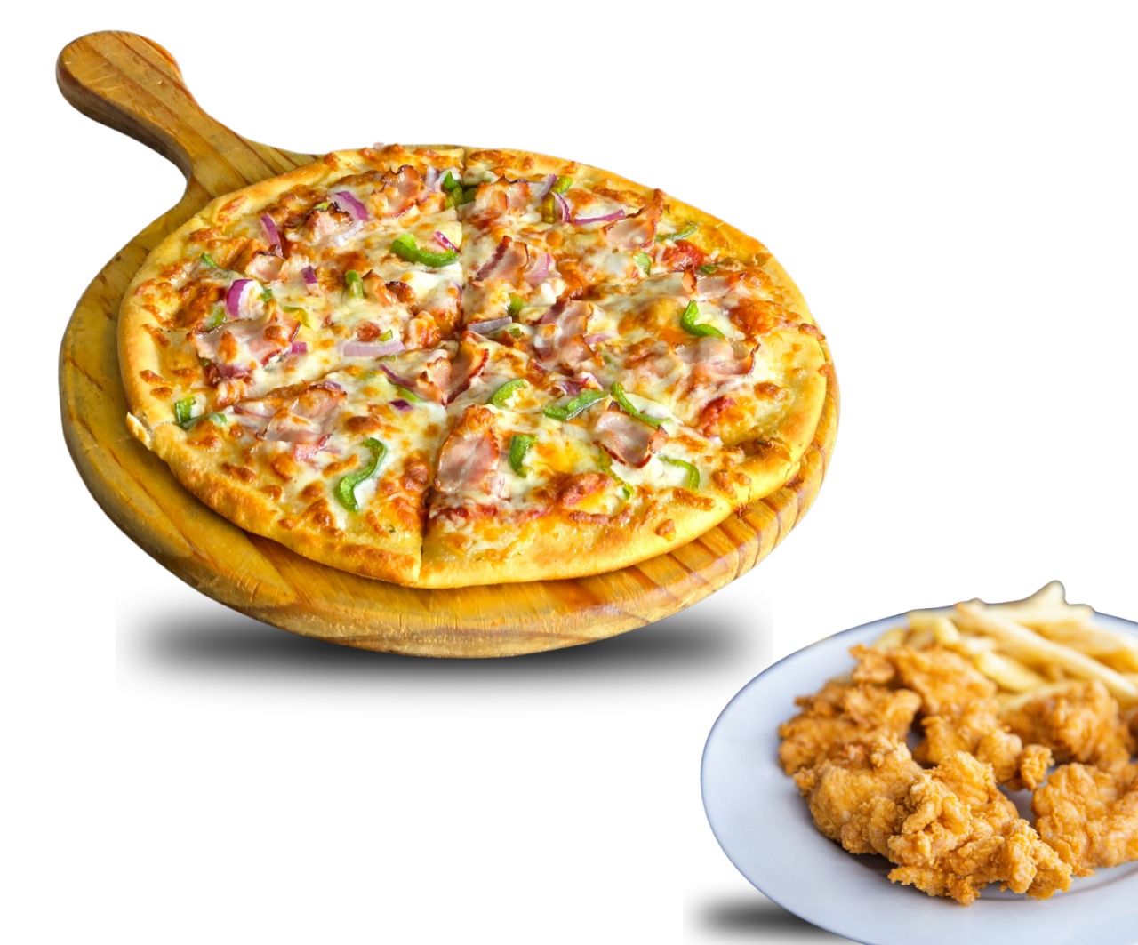 PIZZA PEQUEÑA + 6 ALITAS