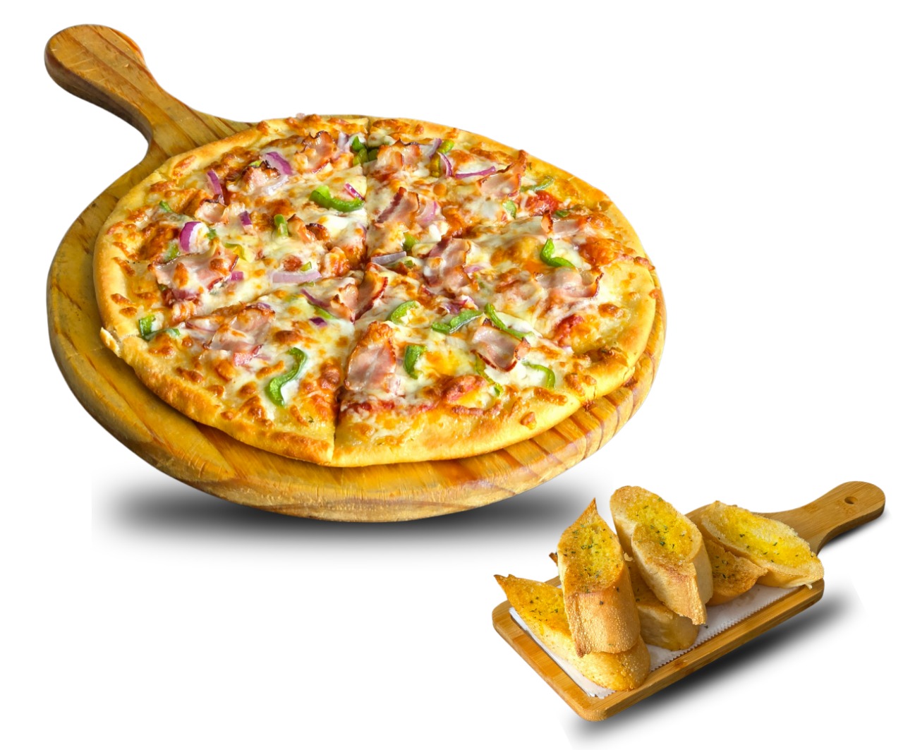 PIZZA PEQUEÑA + PAN DE AJO