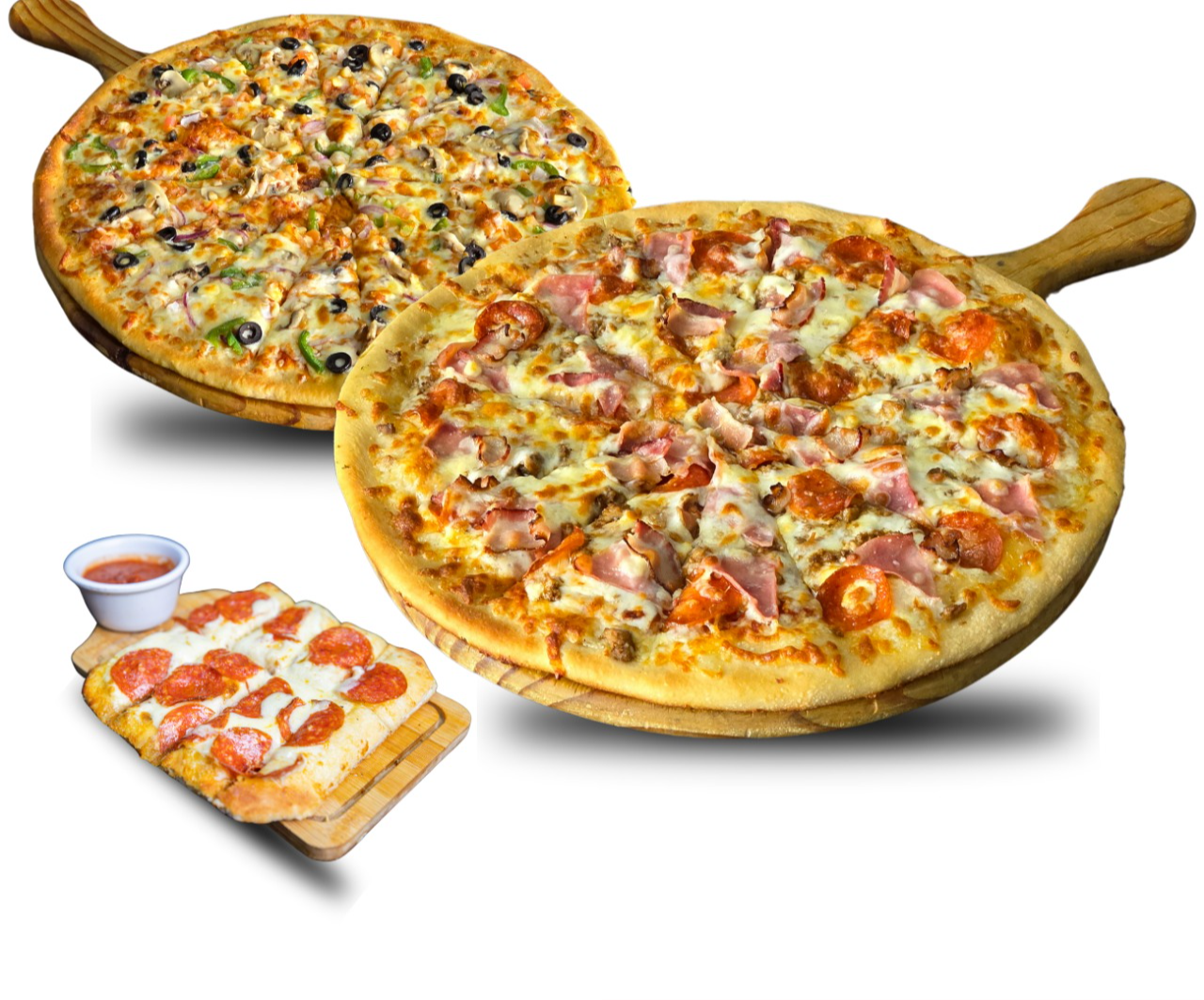 2 PIZZAS GRANDES + ACOMPAÑAMIENTO