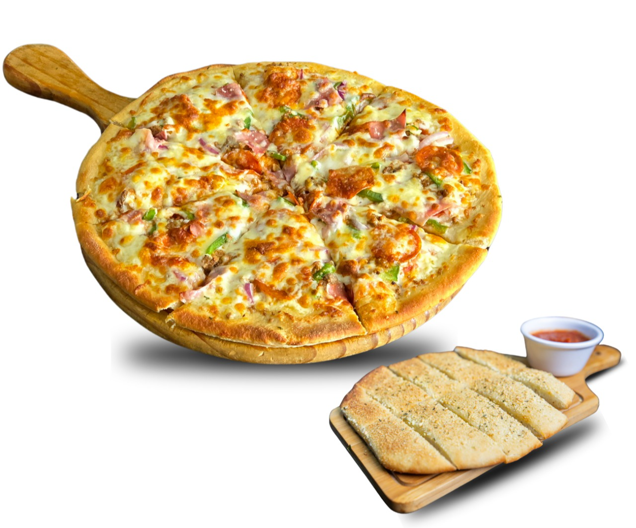 PIZZA MEDIANA + BREADSTICKS