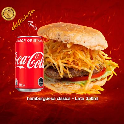 2X Hamburguesa Clasica + 2  lata 350ml