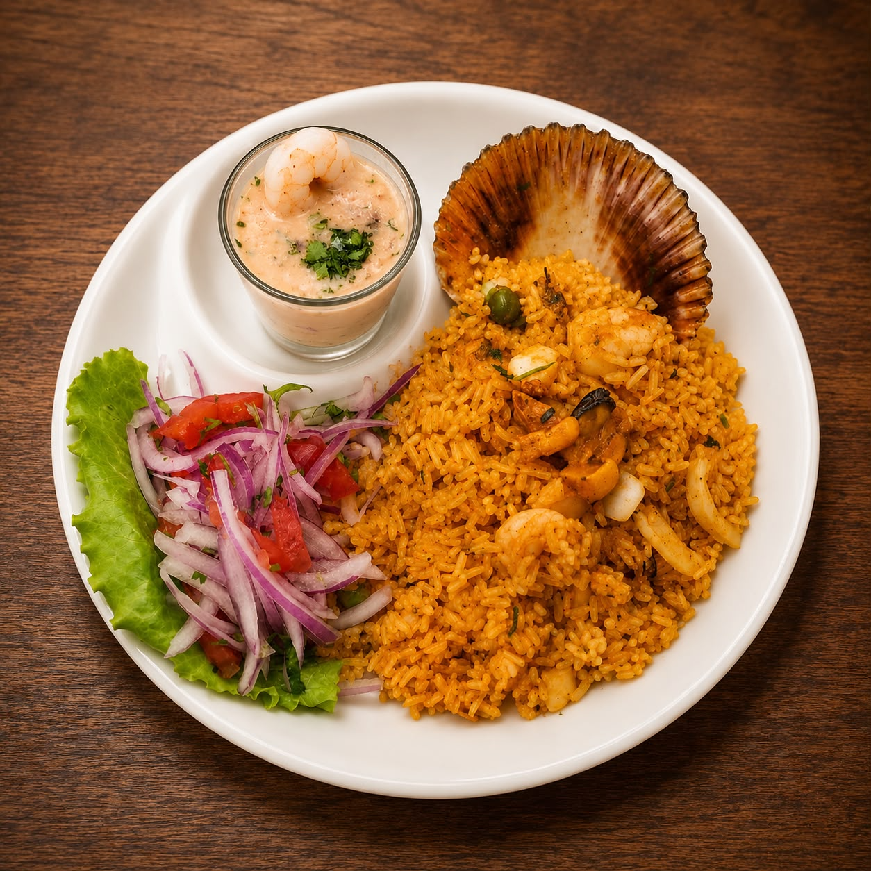 Arroz con Marisco con Leche de Tigre 