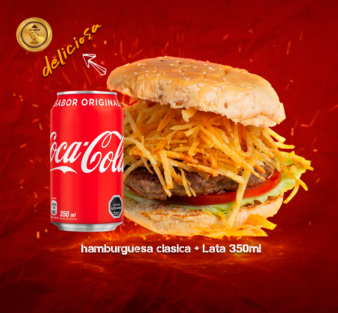 2X Hamburguesa Clasica + 2 lata 350ml
