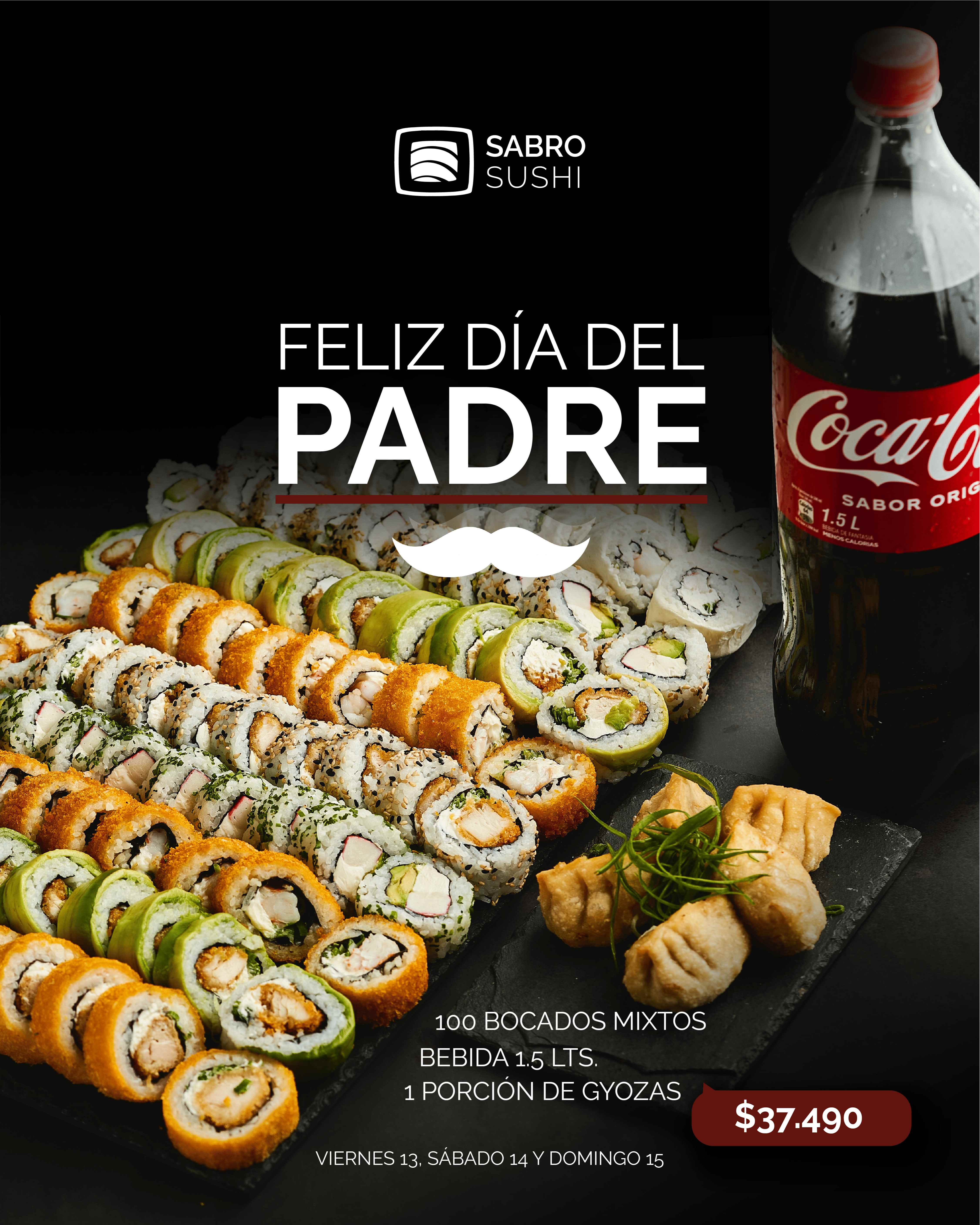 Promo día del Padre (100 bocados+gyozas+Bebida 1.5)