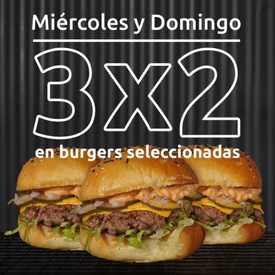  3 X 2 EN TODAS LAS BURGERS 