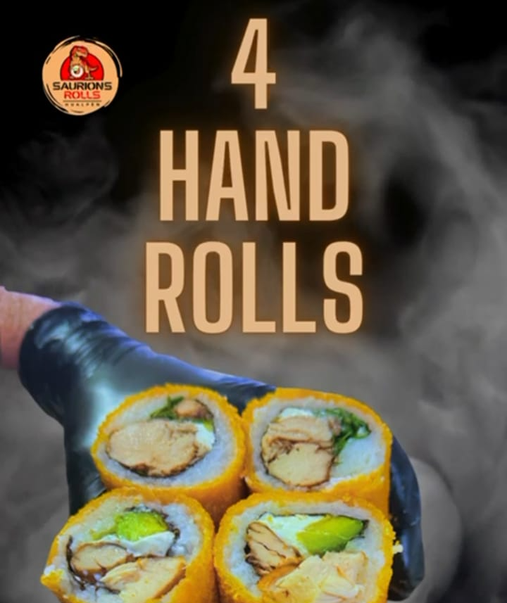 Promo 4 Handrolls (2 Handrolls pollo, palta, queso crema y 2 Handrolls pollo, cebollin, queso crema)