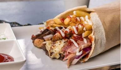 Shawarma libanes  + 2 Salsas