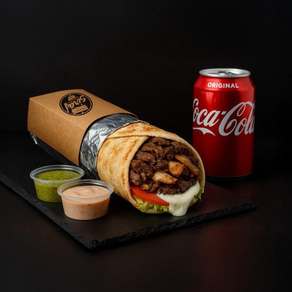 Combo 1: Shawarma + Bebestible + 1 salsa. Puedes adicionar 1 Helado "El Taller"