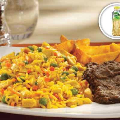 25% descuento en casado arroz con pollo + Fuze tea