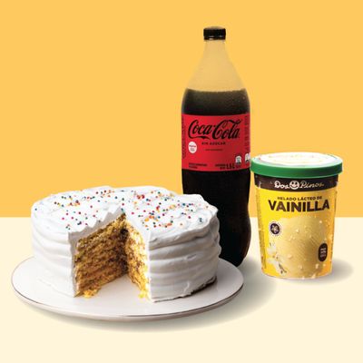 Paq. Fiestero Torta Peq + Coca 1.5 + Helado