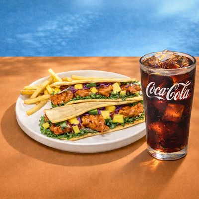 Flat bread pollo al pastor + Bebida