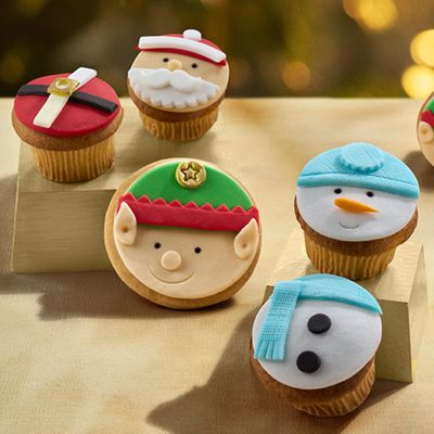 4 pack Cupcake Fondant Navideños
