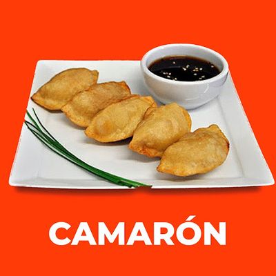 6 GYOZAS DE CAMARON FRITAS