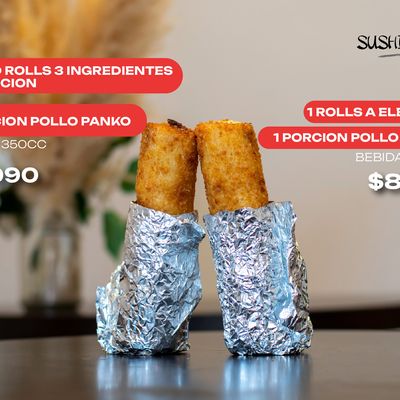 Combo 2  (roll elección + pollo panko + bebida 350 cc)