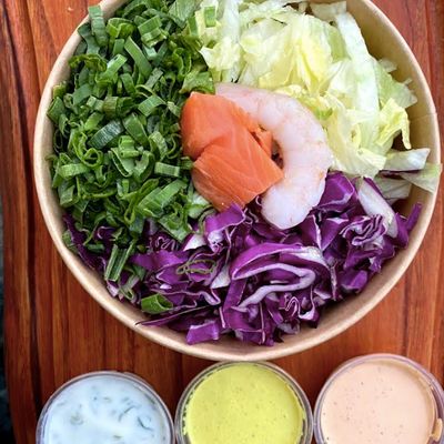 Wok 6  Salmón y Camarón