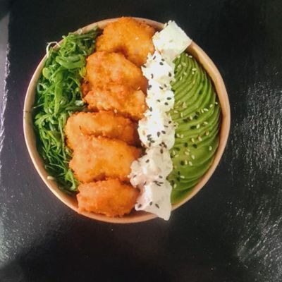 Sushi bowl ebi tempura