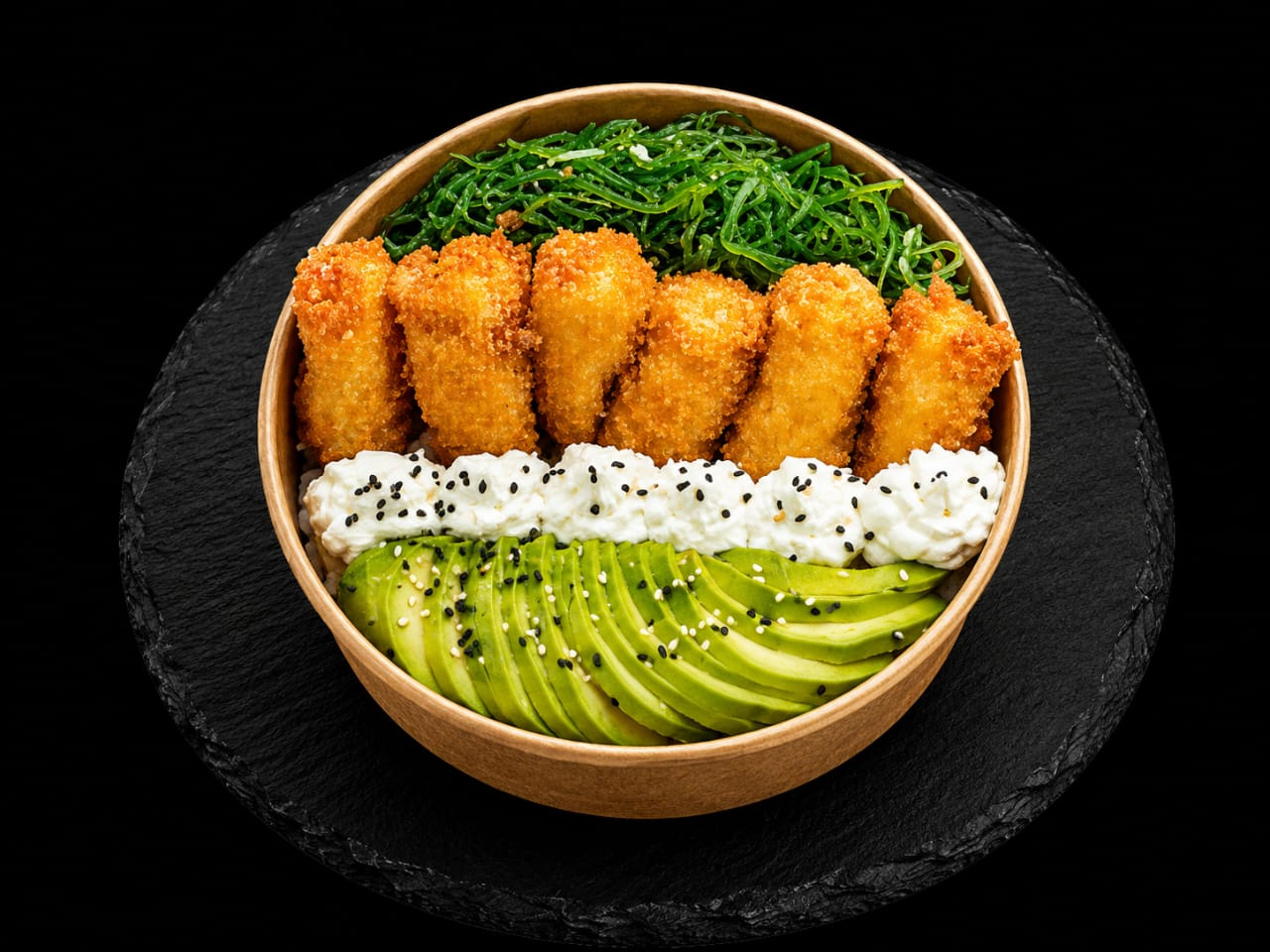Sushi bowl pollo crocante