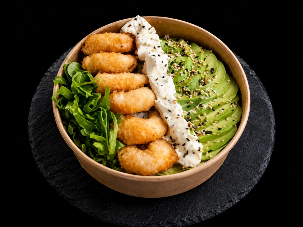 Sushi bowl ebi tempura