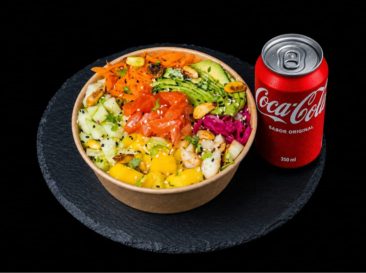Poke Salmon Eby + bebida lata 350 cc