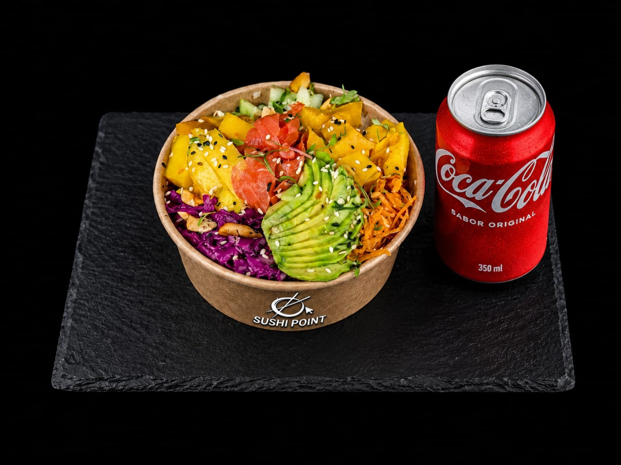 Poke Veggie + bebida lata 350 cc