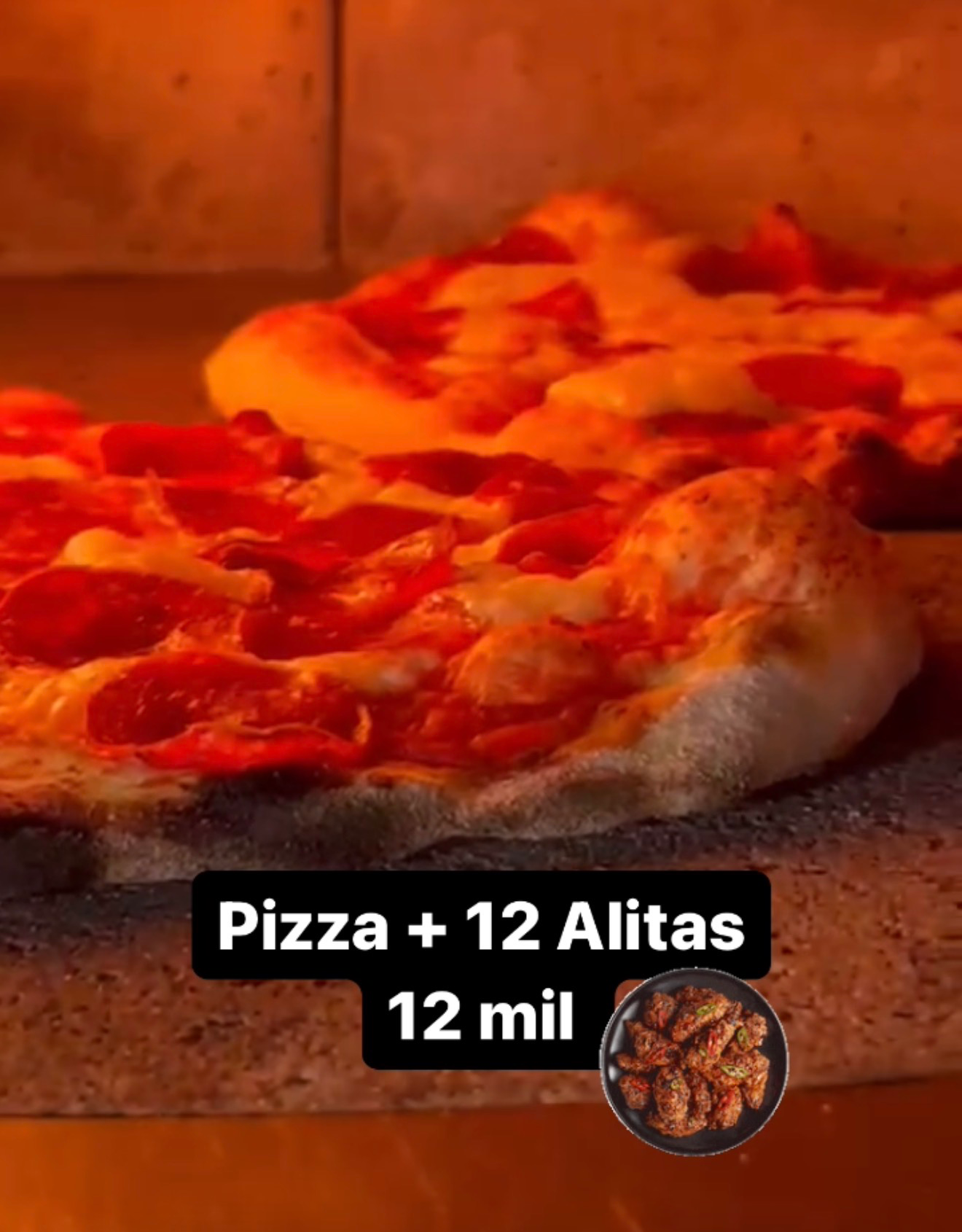 12 Alitas y Pizza