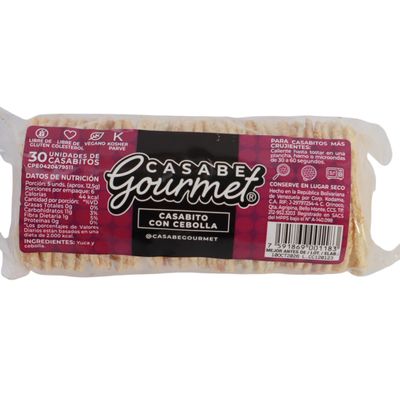 Casabe mini con cebolla 30 unid. 