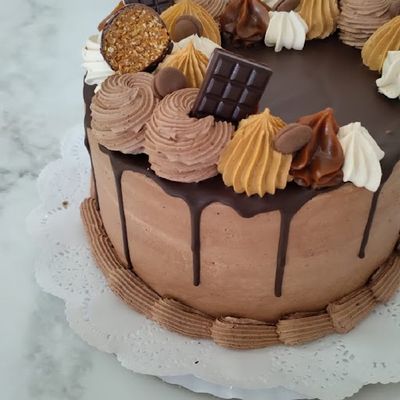 Torta Bizcocho Chocolate 12p Crema Ganache
