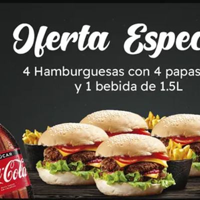 4 HAMBURGUESAS OFERTA ESPECIAL