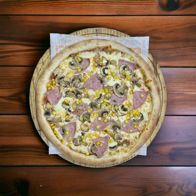 Pizza Pollo Champiñon Mediana